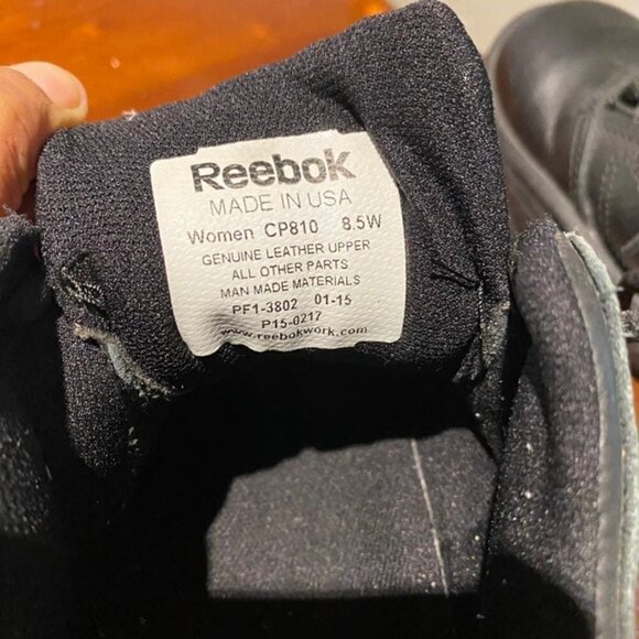 WOMEN'S REEBOK BLACK ATHLETIC LEATHER OXFORD SOFT TOE SHOE USPS CERTIFIED SIZE 8 - Picture 11 of 11